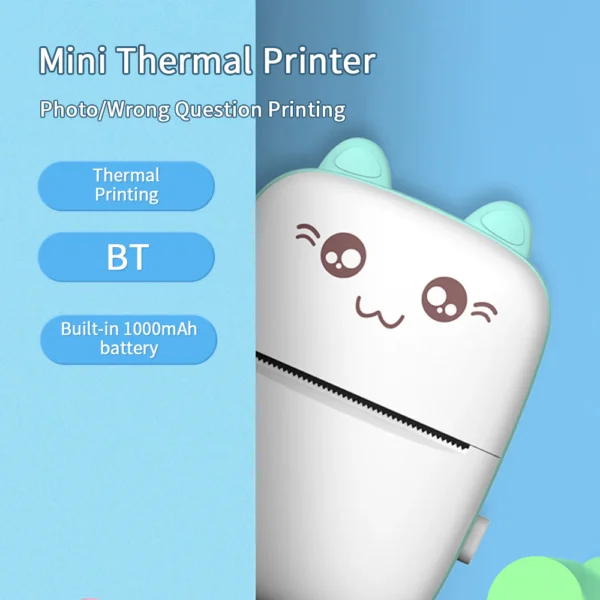 Ink Less Pocket Size Mini Portable Bluetooth Thermal Printer - Image 2